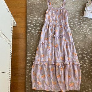 Rebecca Taylor midi floral light purple silk dress